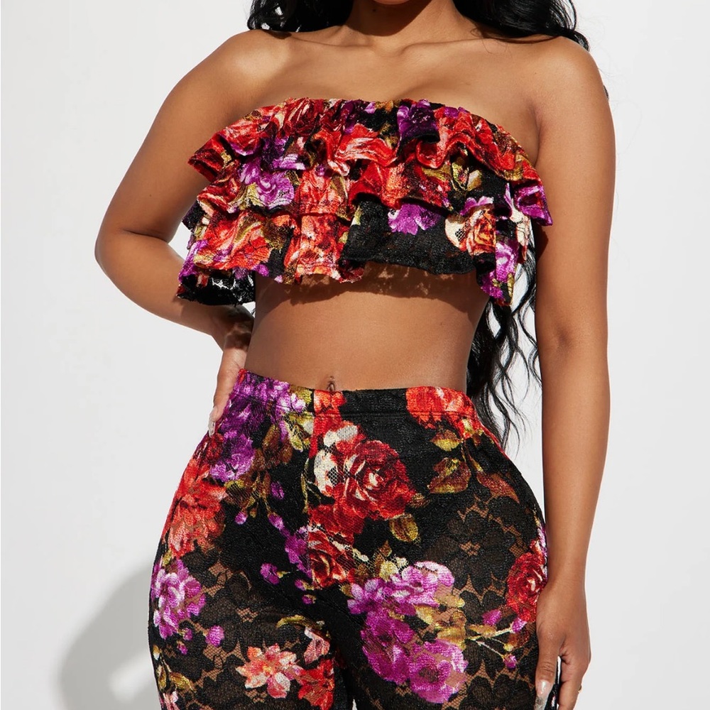Floral 🌺 print lace 2 piece set